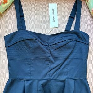 Veronica Beard Women’s Navy Ruffled Top with Adjustable Straps